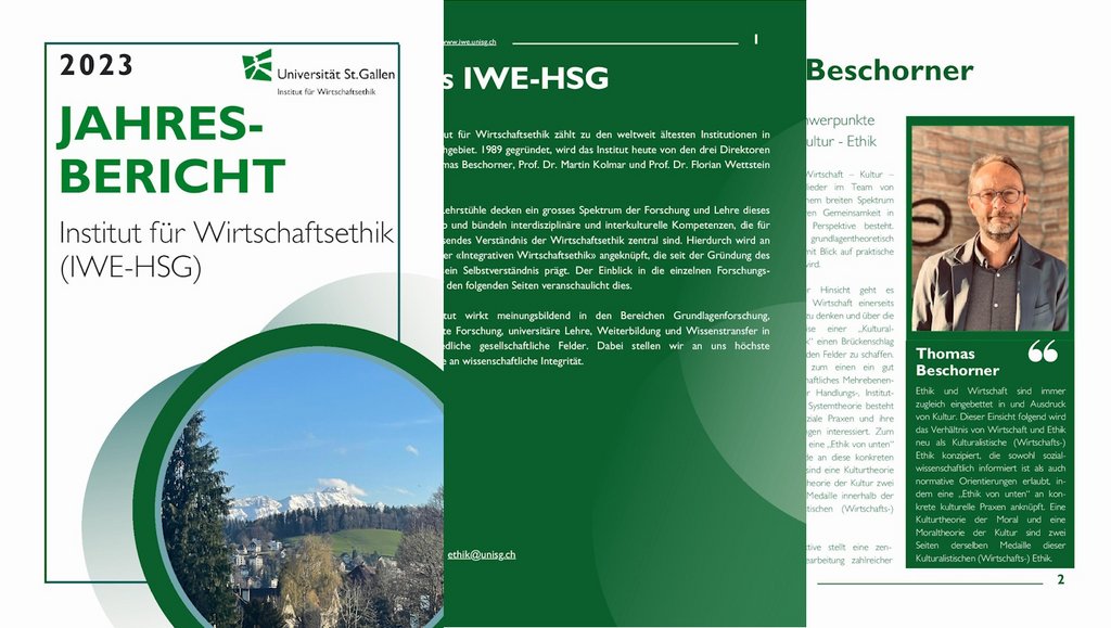 Jahresbericht 2023 des IWE-HSG erschienen