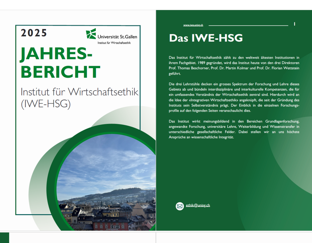 Jahresbericht 2025 des IWE-HSG erschienen